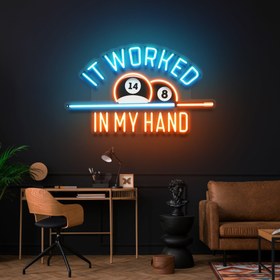 Resim Bilardo Baskılı 4 Neon Tabela - 85cm | 33in / MultiColor 