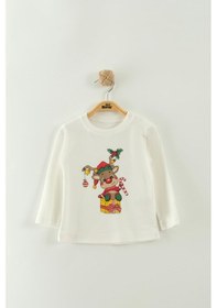 Resim Kız Bebek Peluş Ceketli Takım Yılbaşı Yeniyıl Temalı Nbk-972 Kırmızı 