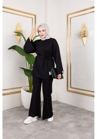 Resim Nevayla Moda Mevsimlik Modal Kumaş Takım - T114 Siyah 