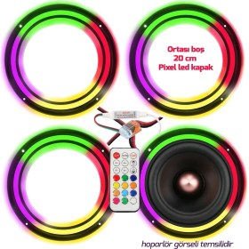 Resim Poke Pixel Ledli 20CM Hoparlör Kapak Içi Boş 4 Adet Poke PK-6051 