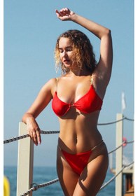 Resim Gold Zincir Askılı Bikini - Kırmızı Kırmızı 