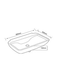 Resim Lena - Tezgah Üstü Porselen Lavabo - E-2251 Beyaz 