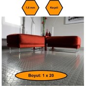 Resim NetBazaars Gri Paralı Muşamba , Zemin Örtüsü, Kaymaz Özellikli Zemin Paspası, 1X20 Metre 