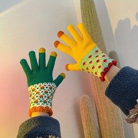 Resim 1 Çift Retro Kışlık Termal Eldiven - Vintage Çok Renkli (Yeşil, Sarı, Kırmızı, Mavi, Turuncu, Bej, Kahverengi, Siyah, Beyaz, Kalp Kırmızı) - Erkekler ve Kadınlar için Unisex Soğuk Hava Eldivenleri, Sürüş, Bisiklet, Ofis, Dış Mekan Aktiviteleri - Elde Yıkanabilir, Rahat ve Sıcak, Kış için İdeal 