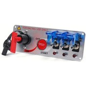 Resim Challenger 1pc 12v Otomobil Led Yarış Araba Kontak Motor Açma Kapama Düğmesi Panel 5 Buton Stili Karbon Fiber Pil Yok 