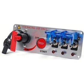 Resim Challenger 1pc 12v Otomobil Led Yarış Araba Kontak Motor Açma Kapama Düğmesi Panel 5 Buton Stili Karbon Fiber Pil Yok 