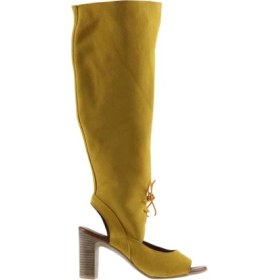 Resim Bueno Shoes Sarı Süet Kadın Topuklu Çizme 