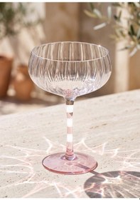 Resim The Mia Ayaklı Cam Dondurma Kasesi Pembe Beyaz 240 Ml 