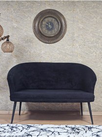 Resim SEVİNÇ MOBİLYA İkili TEDDY Siyah Boyalı Sivriltme Ayak Çay Seti Koltuk İkili Berjer , Balkon, Salon, Ofis 