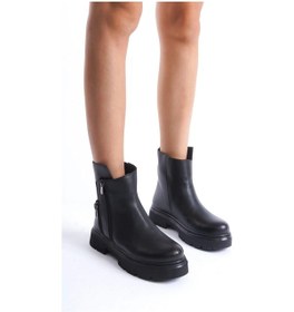 Resim Biçomi Menta Siyah Cilt Fermuar Aksesuarlı Bot Çok Renkli 