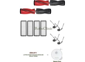 Resim Roboclinic Roborock Q revo Curv (Curve) Robot Süpürge Uyumlu Yedek Fırça, Hepa Filtre - 12 Parça 