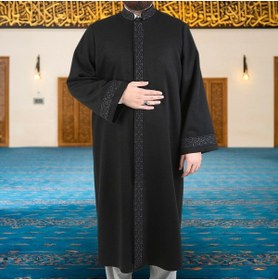 Resim İkranur Kışlık Kaşe İmam Cübbesi Hüdhüd Siyah 