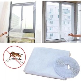 Resim Pileli Store Pencere Cam Sineklik-Beyaz ( 125 cm x 75 Cm)+4m Bant 