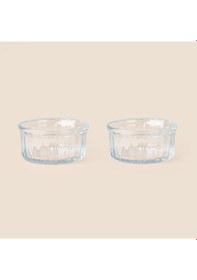 Resim Glass 2'li Cam Fırın Kabı - Şeffaf - 10 Cm Çok Renkli 