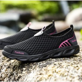 Resim Siyah Unisex Ayakkabı Hafif Mesh Su Ayakkabısında Rahat Spor Ayakkabıları Oymak Siyah 
