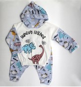 Resim BEBEK FİRARDA Dino Bebek Takım Eşofman Pijama Kapşonlu Takım 2'li 3303 