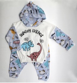 Resim BEBEK FİRARDA Dino Bebek Takım Eşofman Pijama Kapşonlu Takım 2'li 3303 