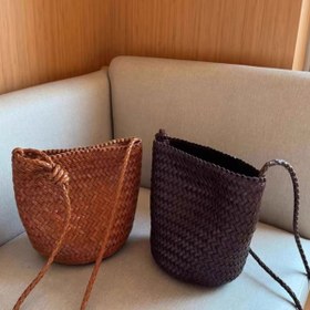 Resim Kadınlar için Şık Dokuma Rahat Fransız Çantası - Büyük Kapasiteli, Trendy Omuz Çantası, Toka Kapatma, Dokulu Tasarım, Kahverengi, Günlük Kullanım veya Tatil Kıyafetleri için Mükemmel, Rahat Omuz Çantası | Trendy Omuz Çantası | Dokulu Dokuma 