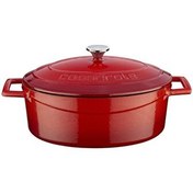 Resim Lava 23x29 CM Kırmızı Folk Döküm Oval Tencere 