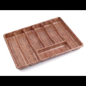 Resim Büyük - Ahşap Renk - 7 Bölmeli Çekmece Içi Kaşıklık 50X37CM (4887) 