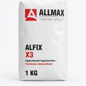 Resim Allmax Alfix X3 Fayans ve Seramik Yapıştırma Harcı Gri 1 Kg. 