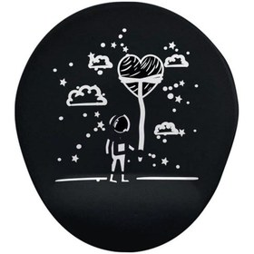 Resim Astranot Siyah Bilek Oval Destekli Mouse Pad Mousepad 