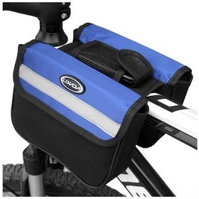 Resim Bisiklet Üst Boru Çantası - Su Geçirmez, Çift Cep, Reflektörlü Ve Hafif Mavi Mavi 