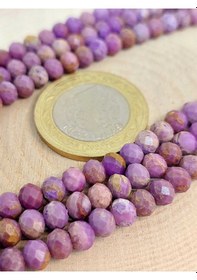 Resim Bileklik Boy Lepidolit Taşı Rondela Faset Kesim Yarım Dizi 4 5mm 45232 18cm Uzunluğundadır Çok Renkli 