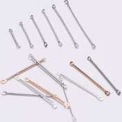 Resim 50 Adet Demir Küpe Direk Seti, Çift Silindir Çubuk Tasarımı, Çeşitli Boyutlar 15mm 20mm 25mm 35mm 40mm, Kendin Yap Takı Yapımı Bağlantı Elemanları, El Sanatları Malzemeleri İçin Küpe İğneleri Buluntuları 