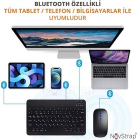 Resim Novstrap Huawei Honor Pad 8 / 9 / X8 / X8a / X8 Pro / X9 İle Uyumlu Bluetooth Klavye Mouse Seti Yeşil Koyu Optik 