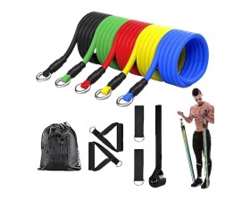 Resim Taşınabilir Kapı Askılı Egzersiz Bandı Seti Ev ve Seyahat Kullanımı 