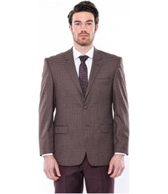 Resim 4 Drop Damalı Erkek Bordo Ceket-wessi Bordo 
