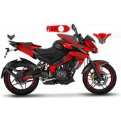 Resim Bajaj Pulsar 200 NS Naked Sport Gri Kırmızı Sticker Set 54 