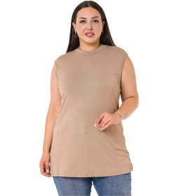 Resim Büyük Beden Yarım Balıkçı Yanları Yırtmaçlı Uzun Viskon Vizon Body Vizon 