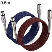 Resim 2 Adet Lhd010 Caron Erkek Dişi Xlr Çift Kart Mikrofon Kablosu Ses Kablosu 0.5m Kırmızı + Mavi 