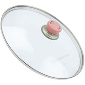 Resim icanPARES Tencere Tava Cam Kapak 14 Cm Ve Pembe Tutma Tepe 