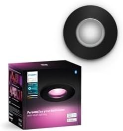 Resim Philips Hue White & Color Ambiance Xamento Gömme Spot Lamba, 1'li Paket, Hue Işık Sistemi için Kısılabilir Banyo Lambası, 16 milyon Renk, Dil ve Uygulama Üzerinden Akıllı Işık Kontrolü, Siyah 