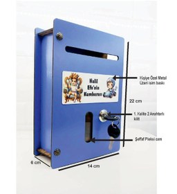 Resim Ahşap Kişiye Özel Renkli Çocuk Kumbarası 