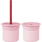 Resim Nessiworld OiOi Ham+Hüp Pipetli Silikon Bardak Seti Pinky Pink / Velvet Rose 