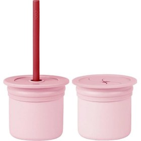 Resim Nessiworld OiOi Ham+Hüp Pipetli Silikon Bardak Seti Pinky Pink / Velvet Rose 