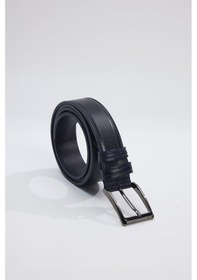 Resim Tudors Erkek %100 Hakiki Deri 3,5 Cm Klasik Lacivert Kemer -31577-lacivert 