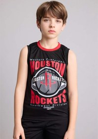 Resim DeFacto NBA Houston Rockets Bisiklet Yaka Atlet Erkek Çocuk H2956A826HS 