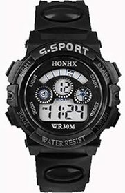 Resim Generisch Erkek ve erkek çocuklar için su geçirmez alarm tarih dijital saat siyah kuvars spor bilek LED çocuk çocuk saati kol saati kız dar 