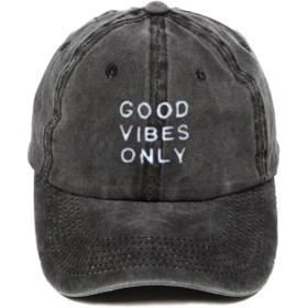Resim Genel Markalar Good Vibes Only Desenli Yıkamalı Beyzbol Kep 