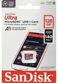 Resim SanDisk Ultra SDSQUAB-128G-GN6MN 128 GB microSDXC Class 10 UHS-I Hafıza Kartı 