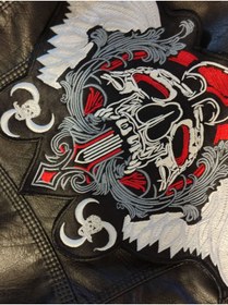 Resim Özden Nakış Motorcu Büyük boy sırt patch takım 