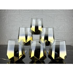 Resim Rova Tr Amber Serisi Titanyum Kaplama Modern Su Bardağı 6 Lı Premium Set Altın 