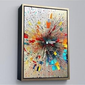 Resim Ahşap Çerçeveli Enerji Patlama İlüstirasyonu Tablo Altın 55 X 75, TTÇ.KNV7762FRM 