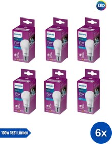 Resim Philips Mycare LED Lamba 13W - 100W 6500K Beyaz Işık 1521 Lümen Yüksek Işık ( 6 ADET ) 