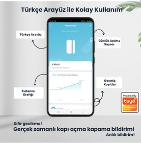 Resim Zigbee Kapı Pencere Sensörü - Tuya, Ewelink, Homeassistant Uyumlu 